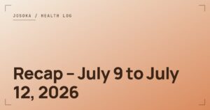 Recap – July 9 to July 12, 2026